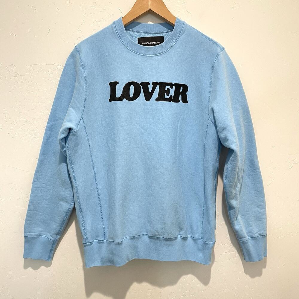 Bianca Chandon Lover Sweatshirt Mens Medium Light Blue Pullover